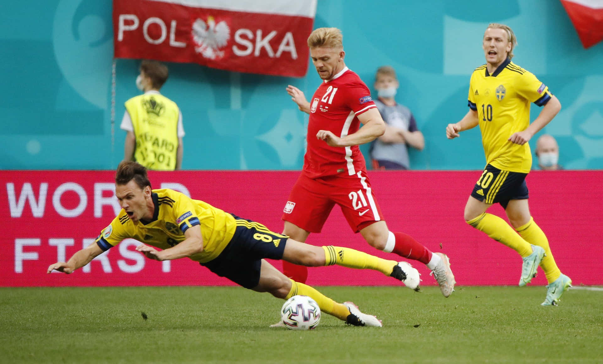 Soccer Match Intensity Polandvs Sweden Background
