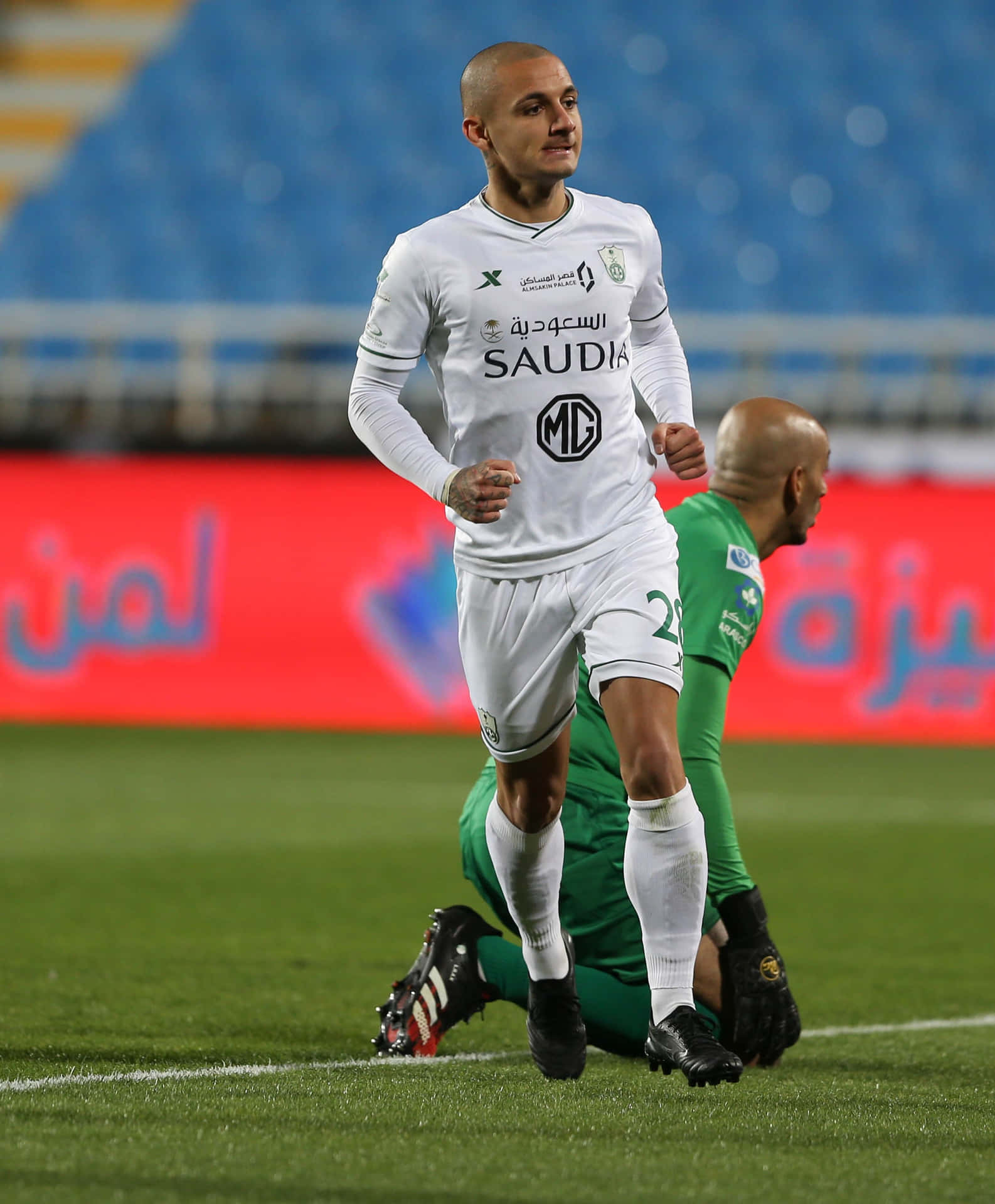 Soccer Player Alexandru Mitrita Action Shot Background
