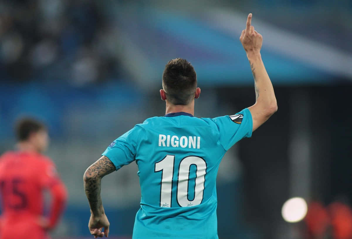 Soccer Player Celebrating Goal Number10 Background