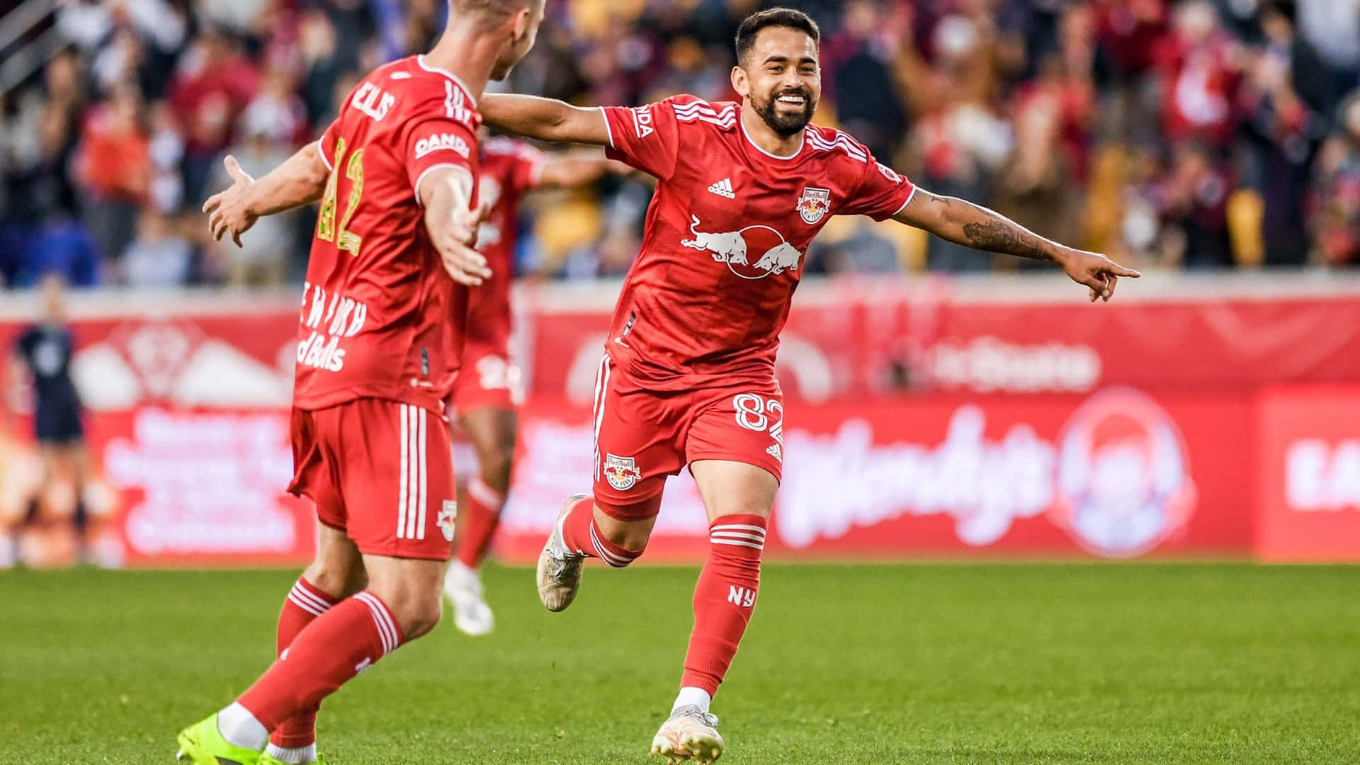 Soccer_ Player_ Celebrating_ Goal Background