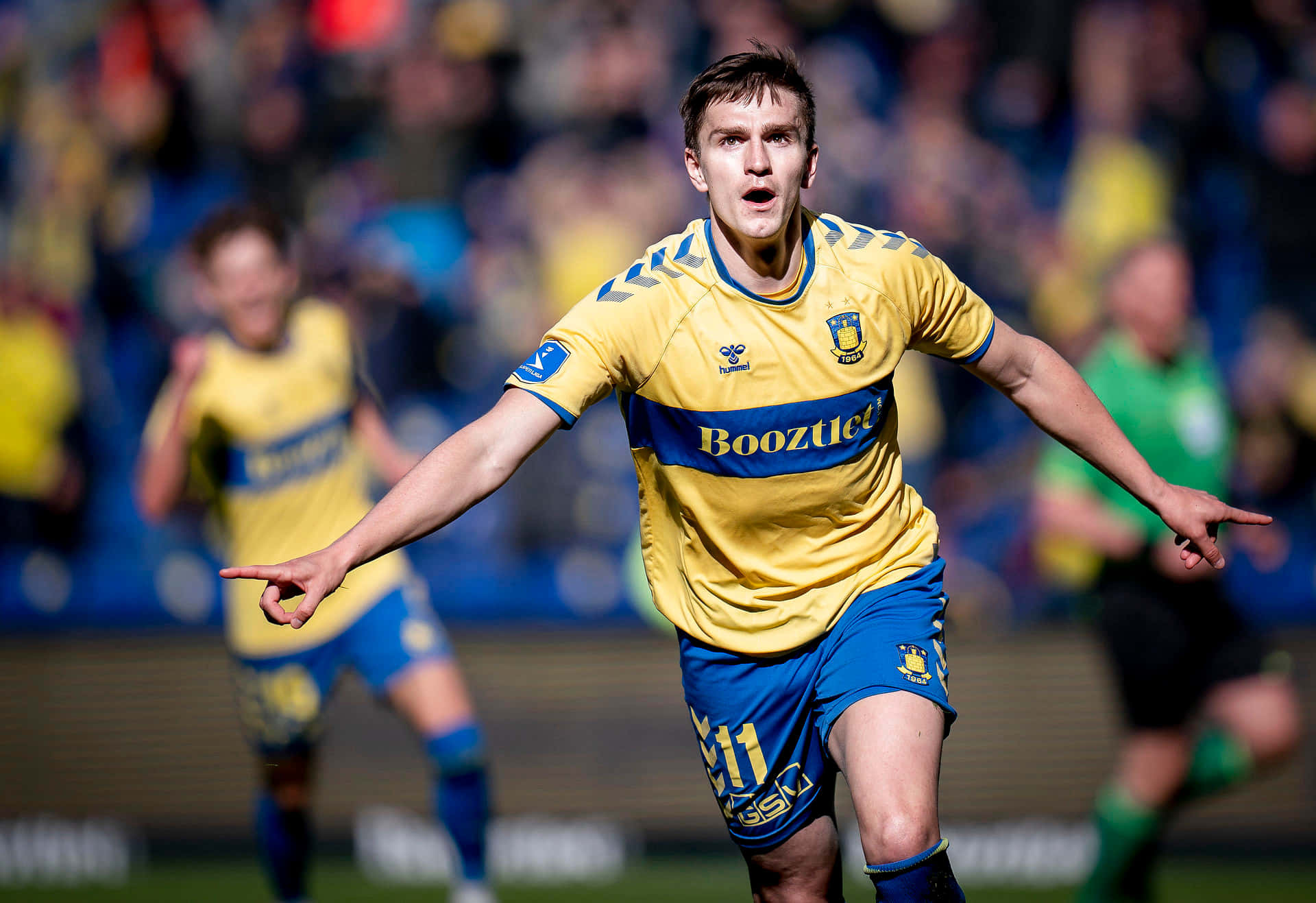 Soccer Player Celebration Moment Background