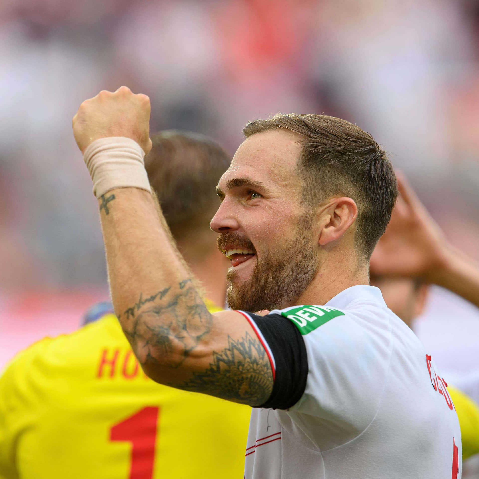 Soccer Player Celebration Moment Background