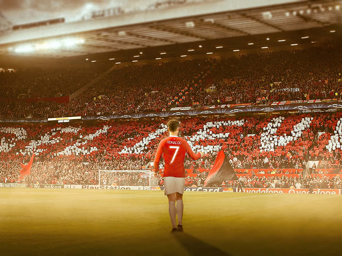 Soccer Player Celebration Stadium Background