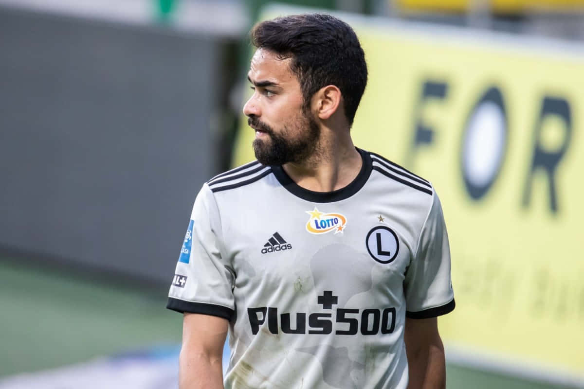 Soccer Player Concentration During Match Background