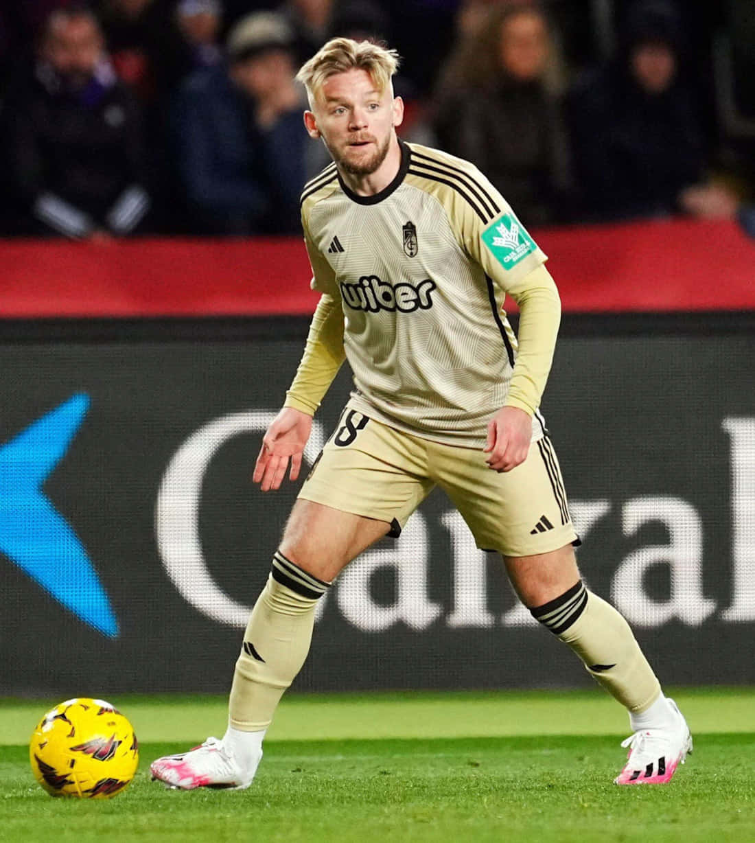 Soccer_ Player_in_ Action_on_ Field Background