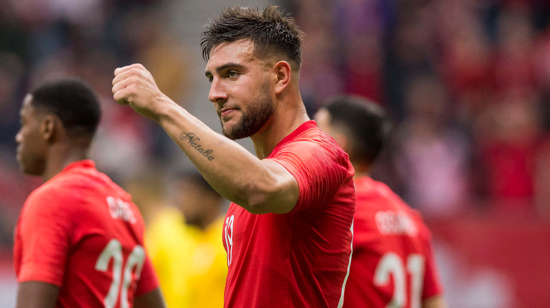 Soccer Player Lucas Cavallini In Action Background