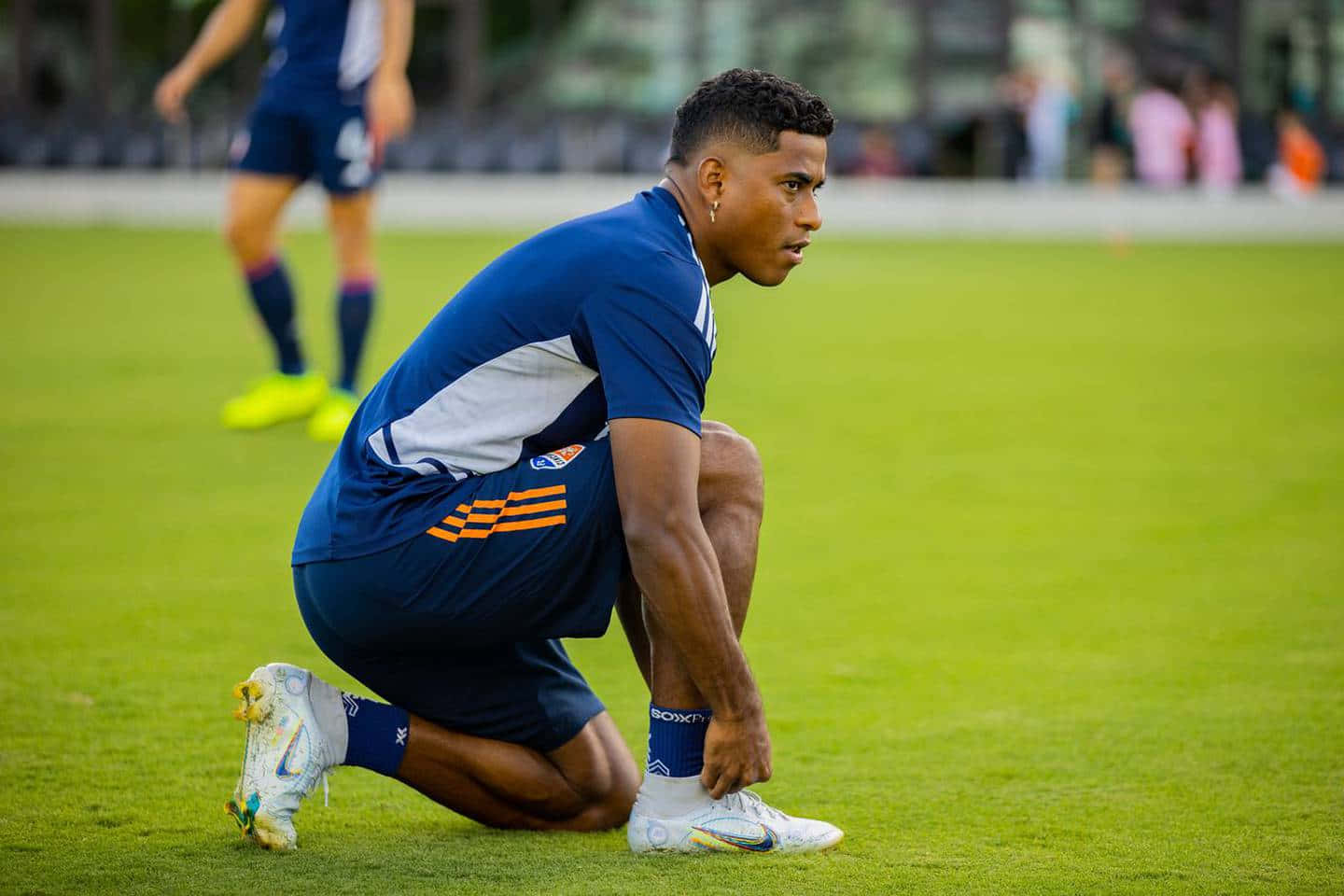 Soccer Player Pre Match Warmup Background