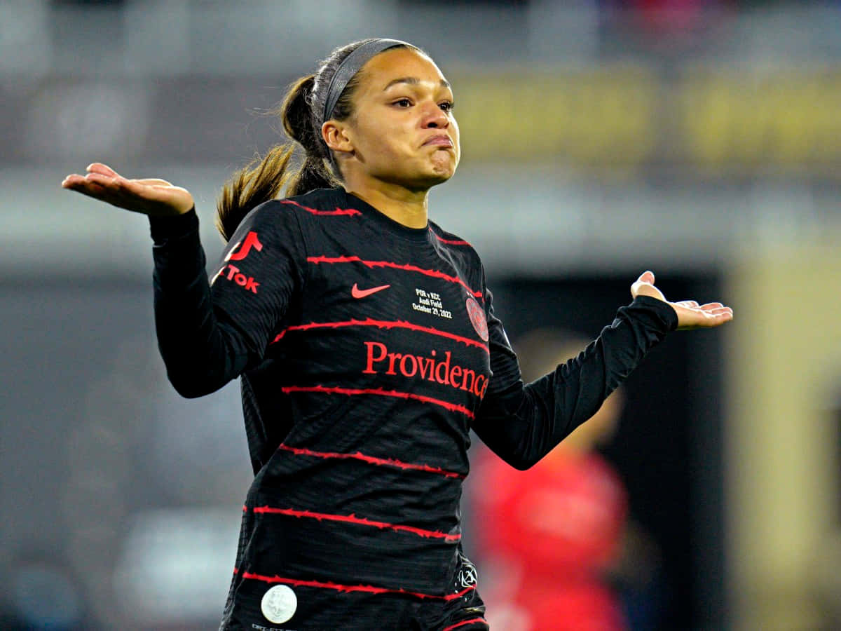 Soccer Player Questioning Referee Decision Background