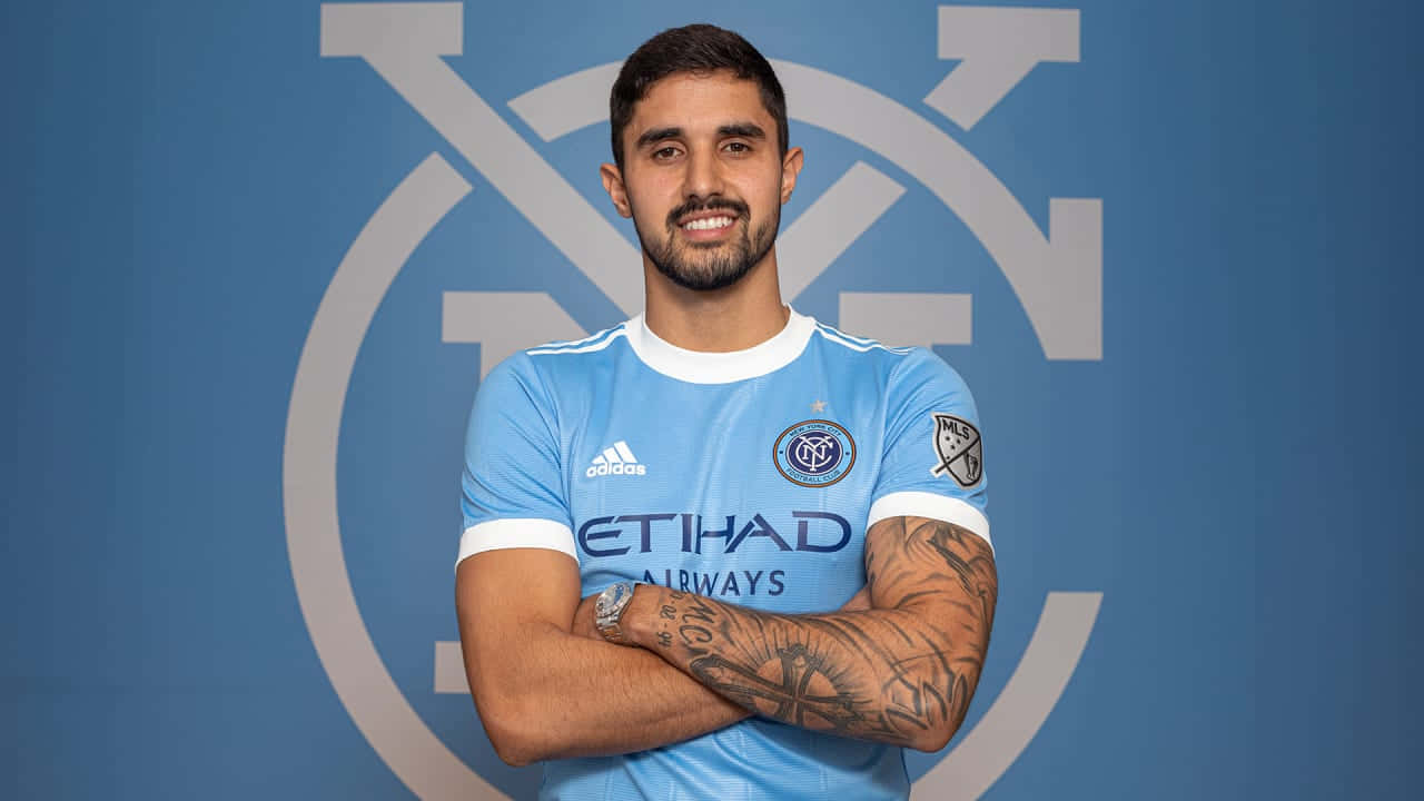 Soccer Player Thiago Martins N Y C F C Jersey Background