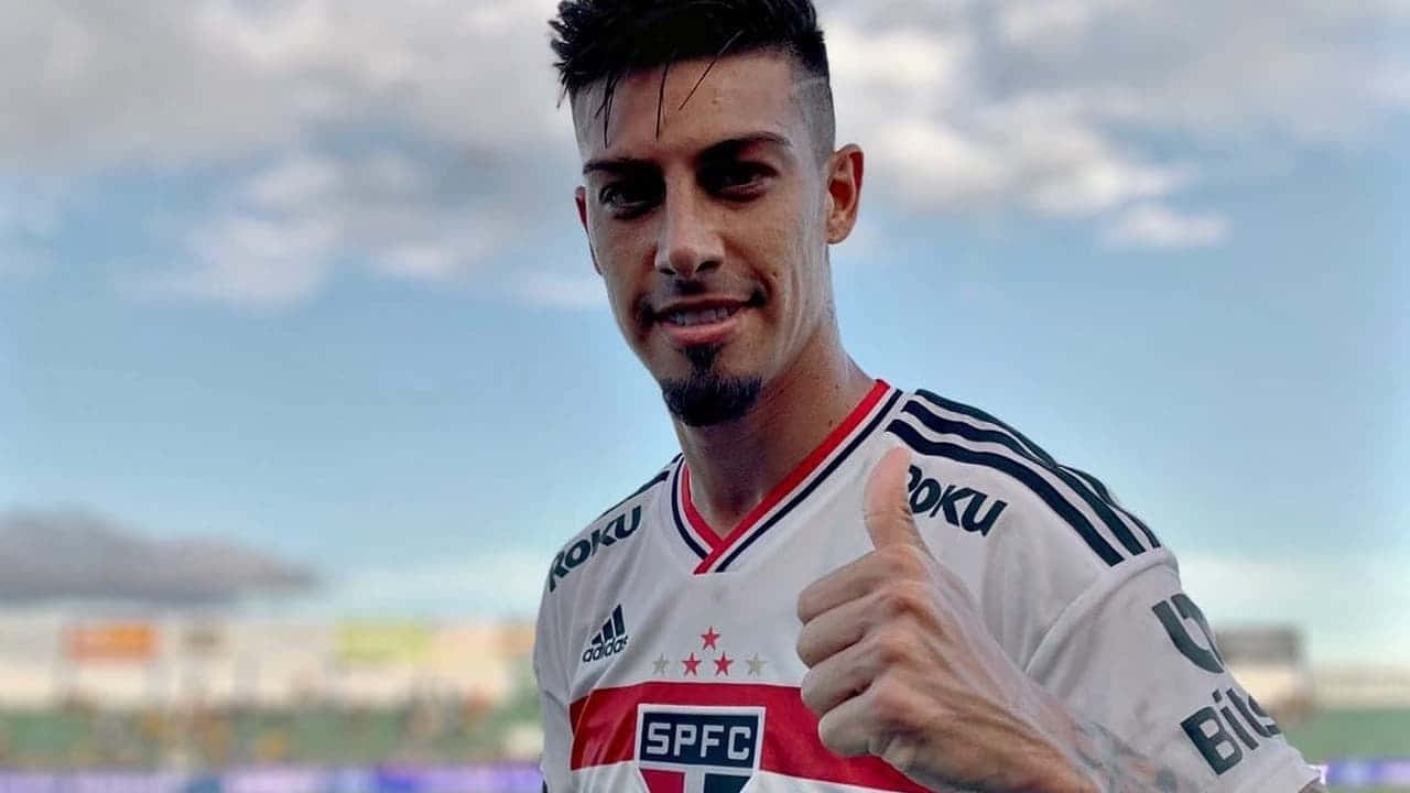 Soccer Player Thumbs Up Background