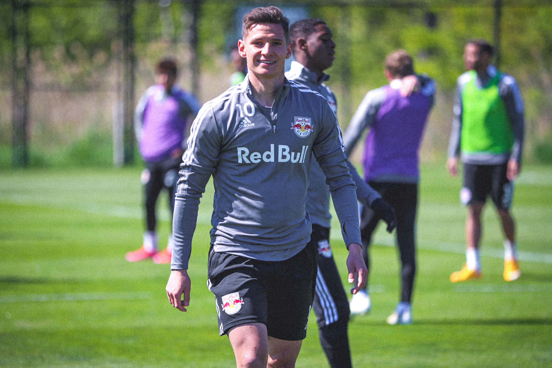 Soccer Player Training Session Smiling Background