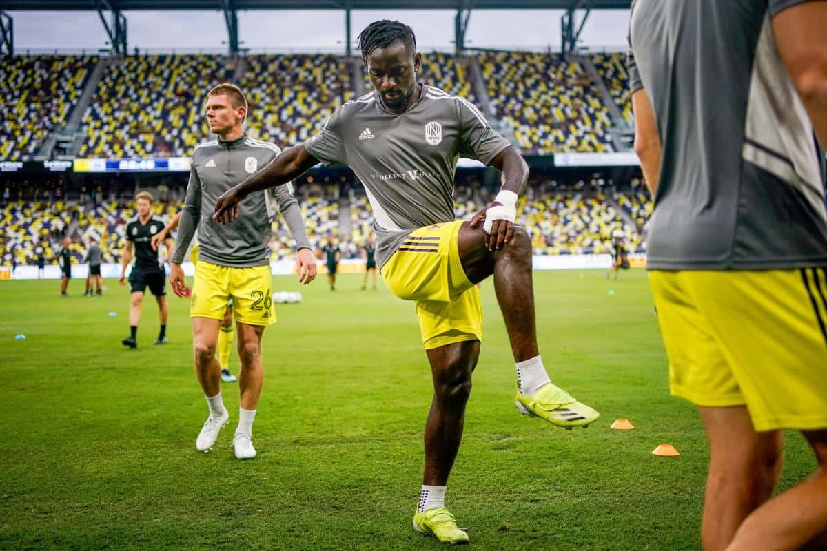 Soccer Player Warm Up Session Background