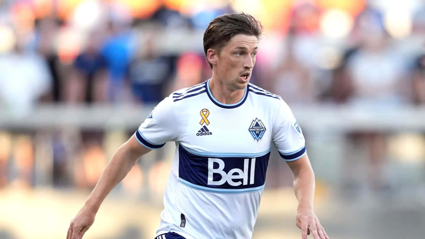 Soccer Playerin Actionon Field Background