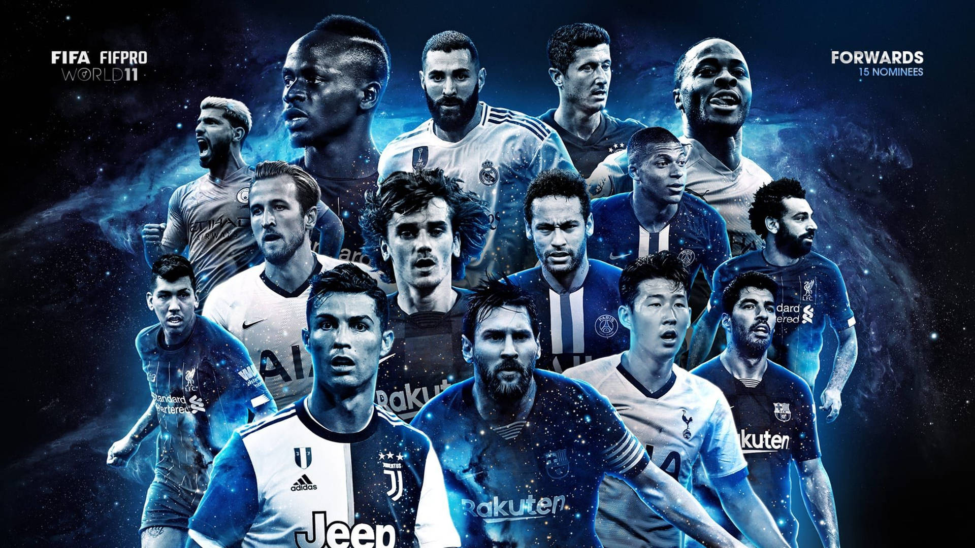 Soccer Players Fifa Blue Background