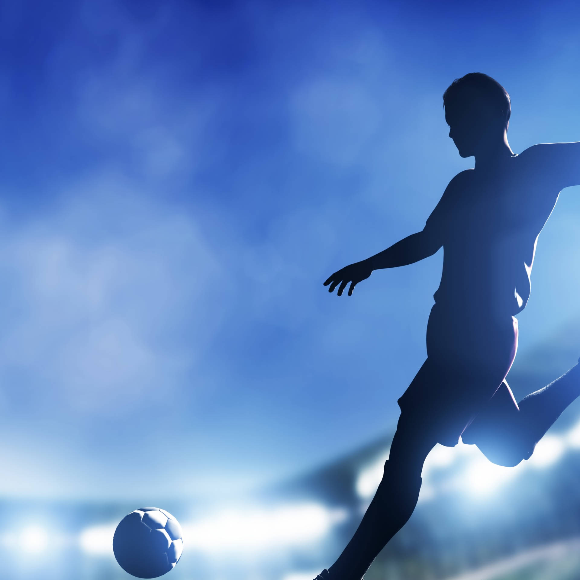 Soccer Players Silhouette Background