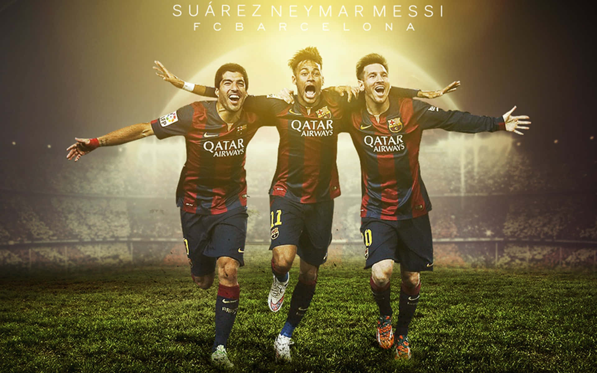 Soccer Stars Messi And Neymar Team Up. Background
