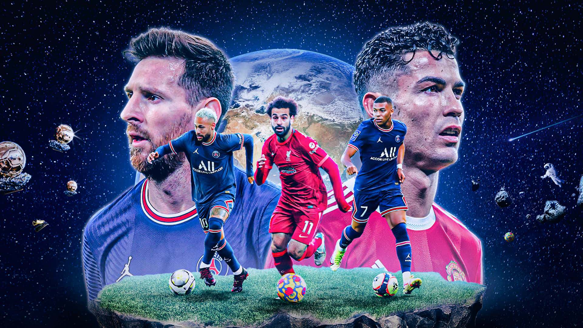 Soccer Superstars Lionel Messi And Neymar Join Forces Background