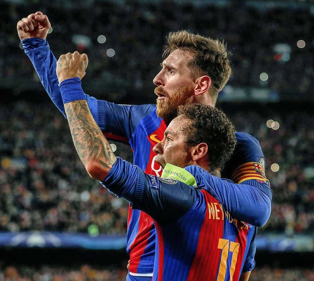 Soccer Superstars Lionel Messi And Neymar Jr. Background
