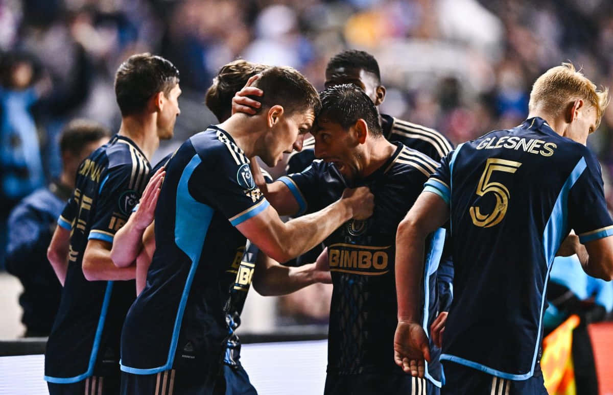 Soccer Team Celebration Moment Background