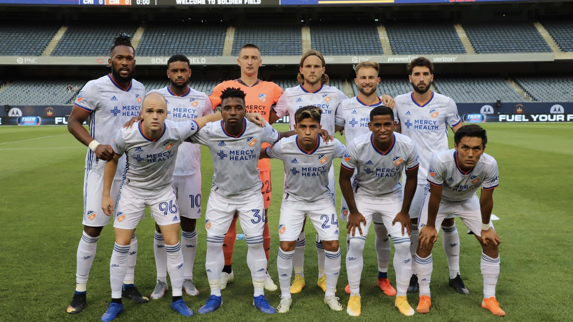 Soccer Team Group Photo Stadium Background