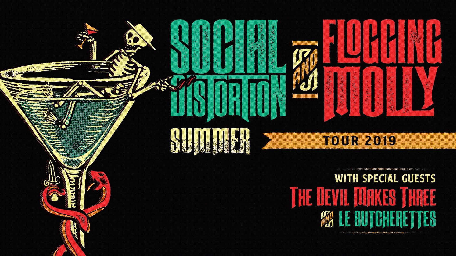 Social Distortion And Flogging Molly Poster 2019 Background