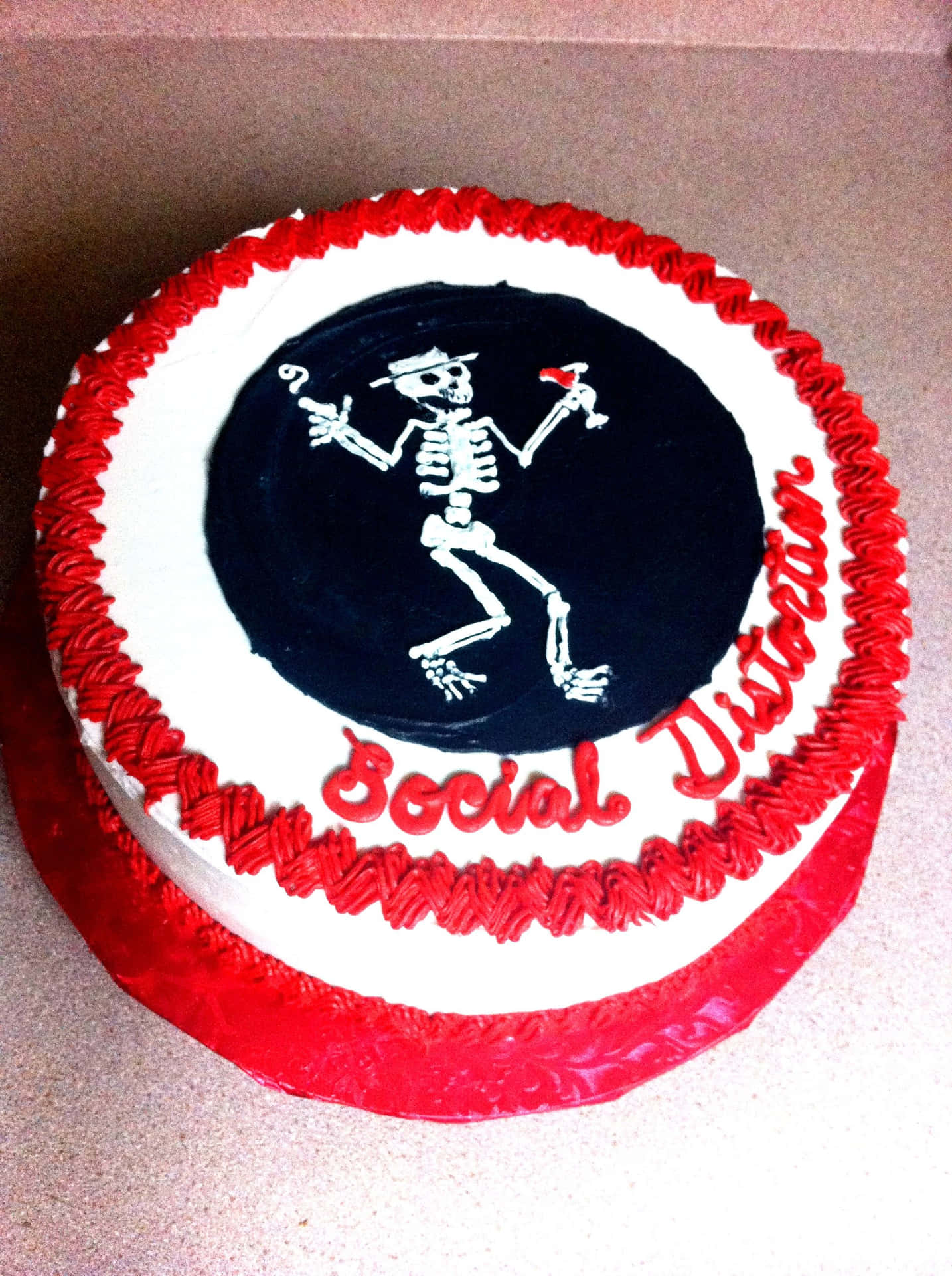 Social Distortion White With Red Cake Background