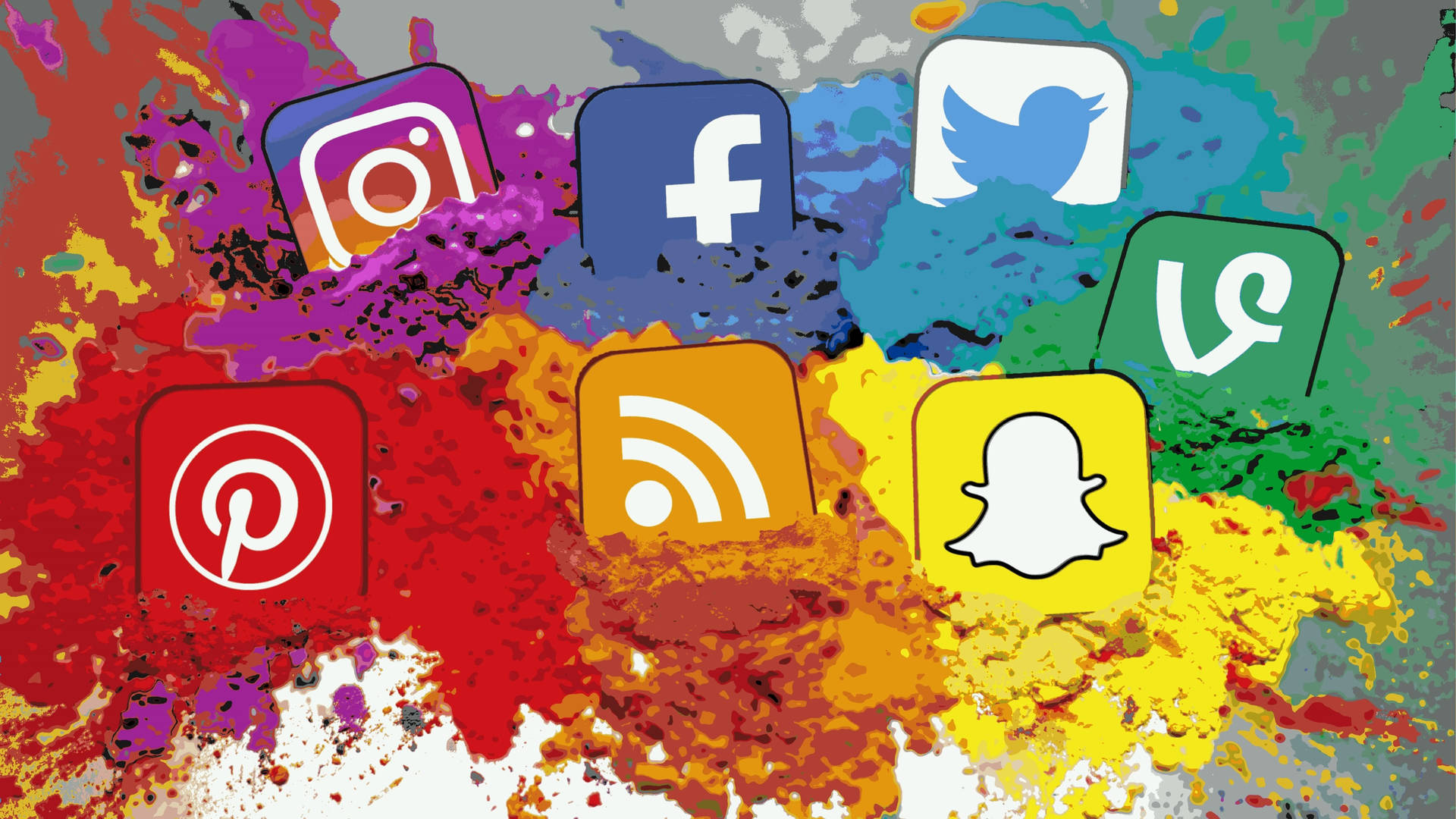 Social Media Colourful Icons Background