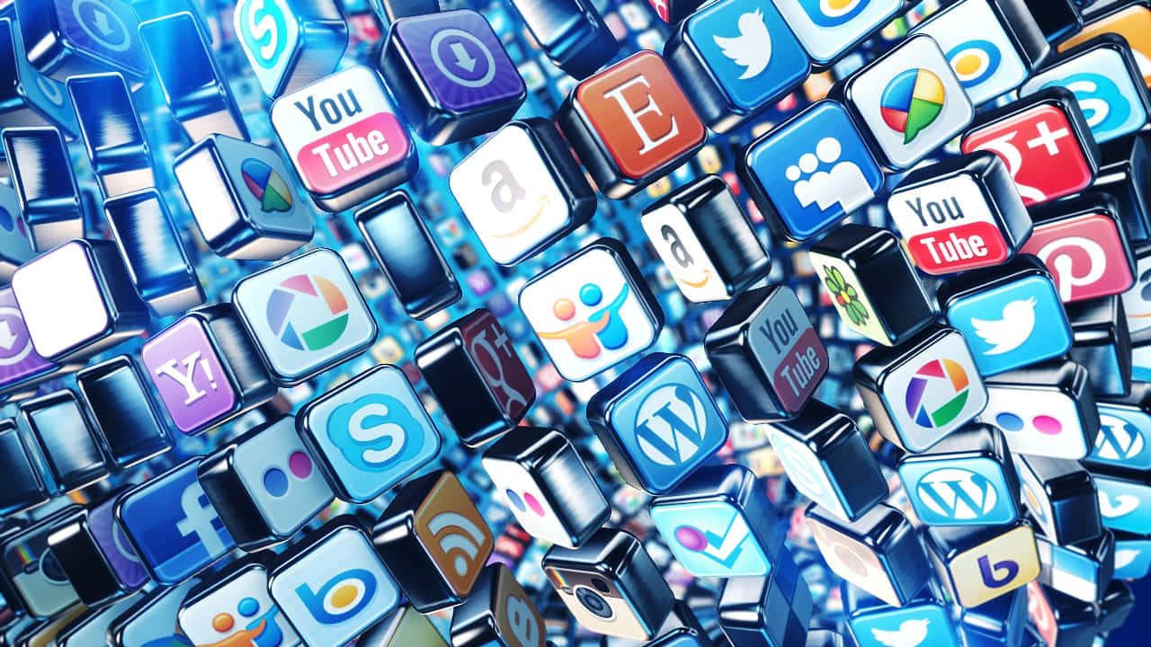 Social Media Icons Collage Background