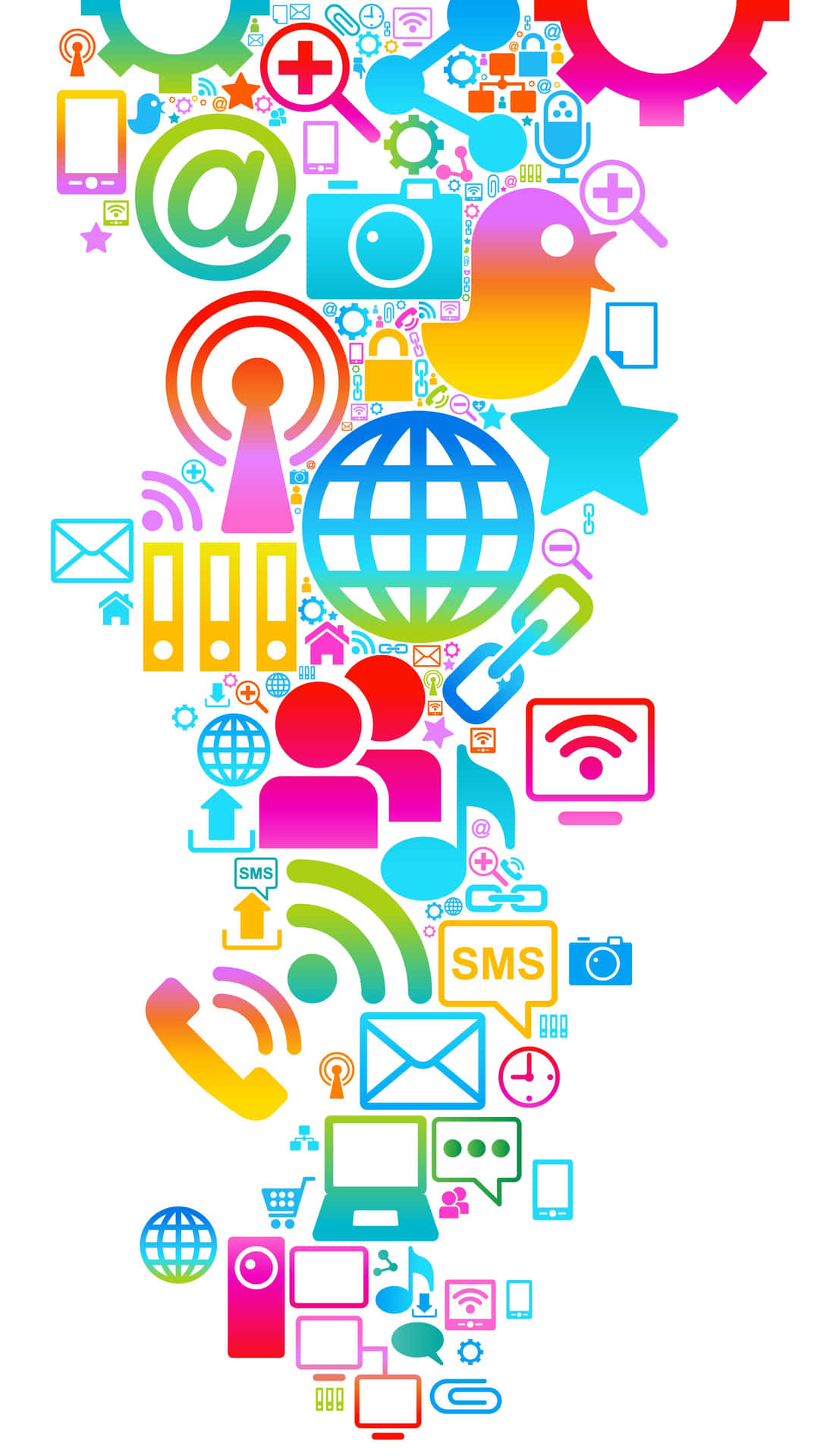 Social Media Icons Colorful Aesthetic