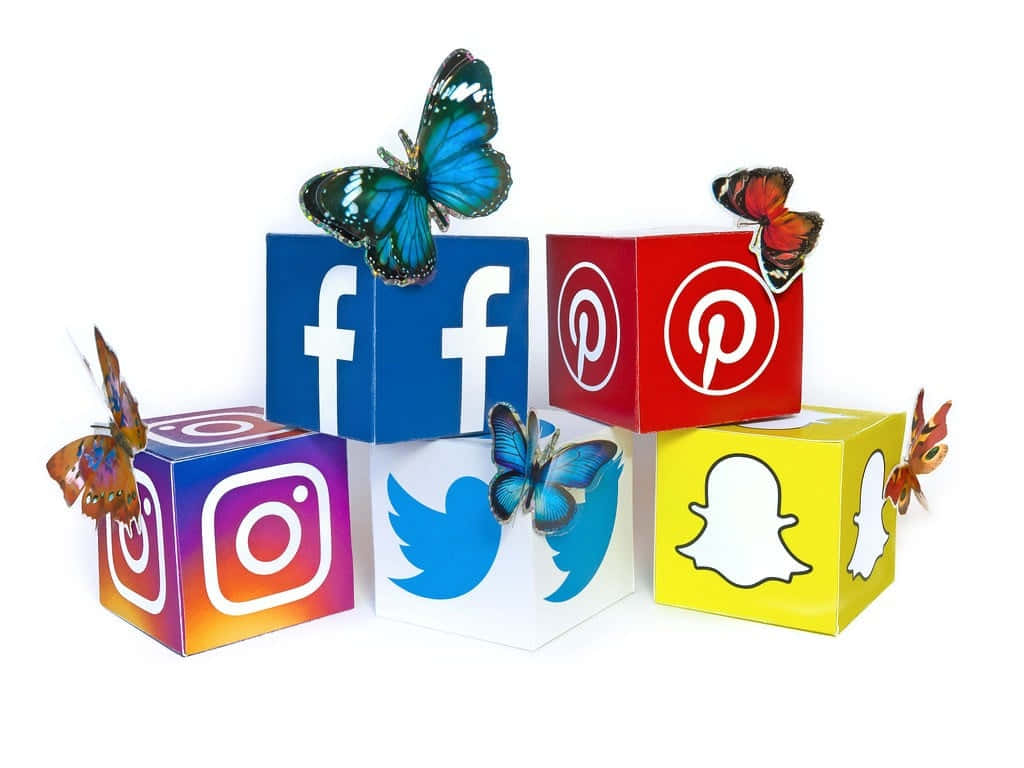Social Media Icons Facebook Butterflies
