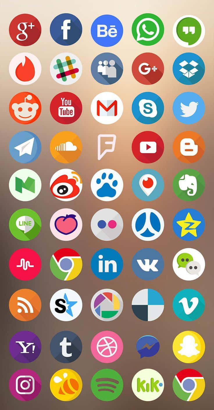 Social Media Icons Home Screen Background