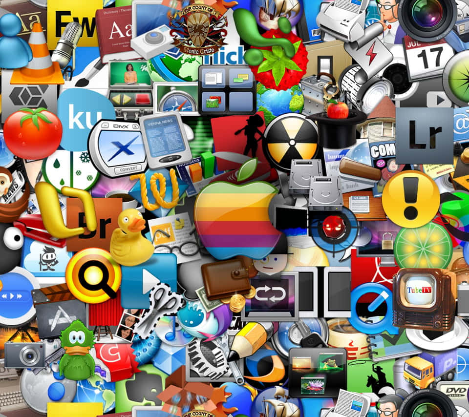 Social Media Icons Old New Background