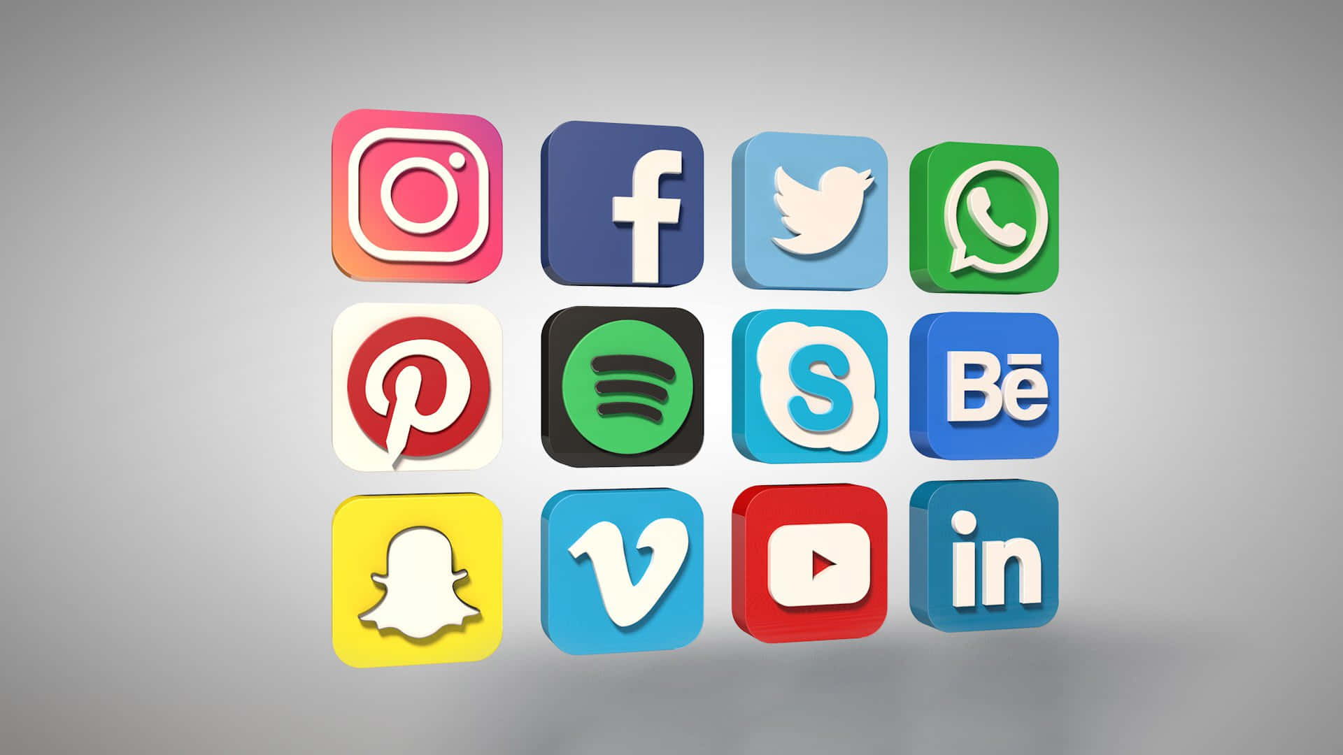 Social Media Icons On A Gray Background Background
