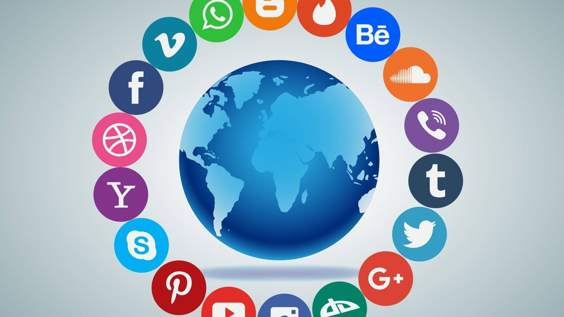 Social Media Network Surrounds Earth Background