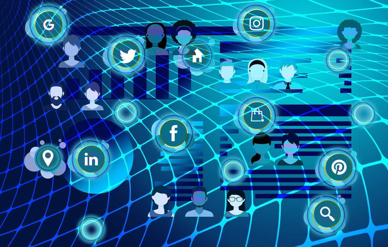Social Network Global Connection Background
