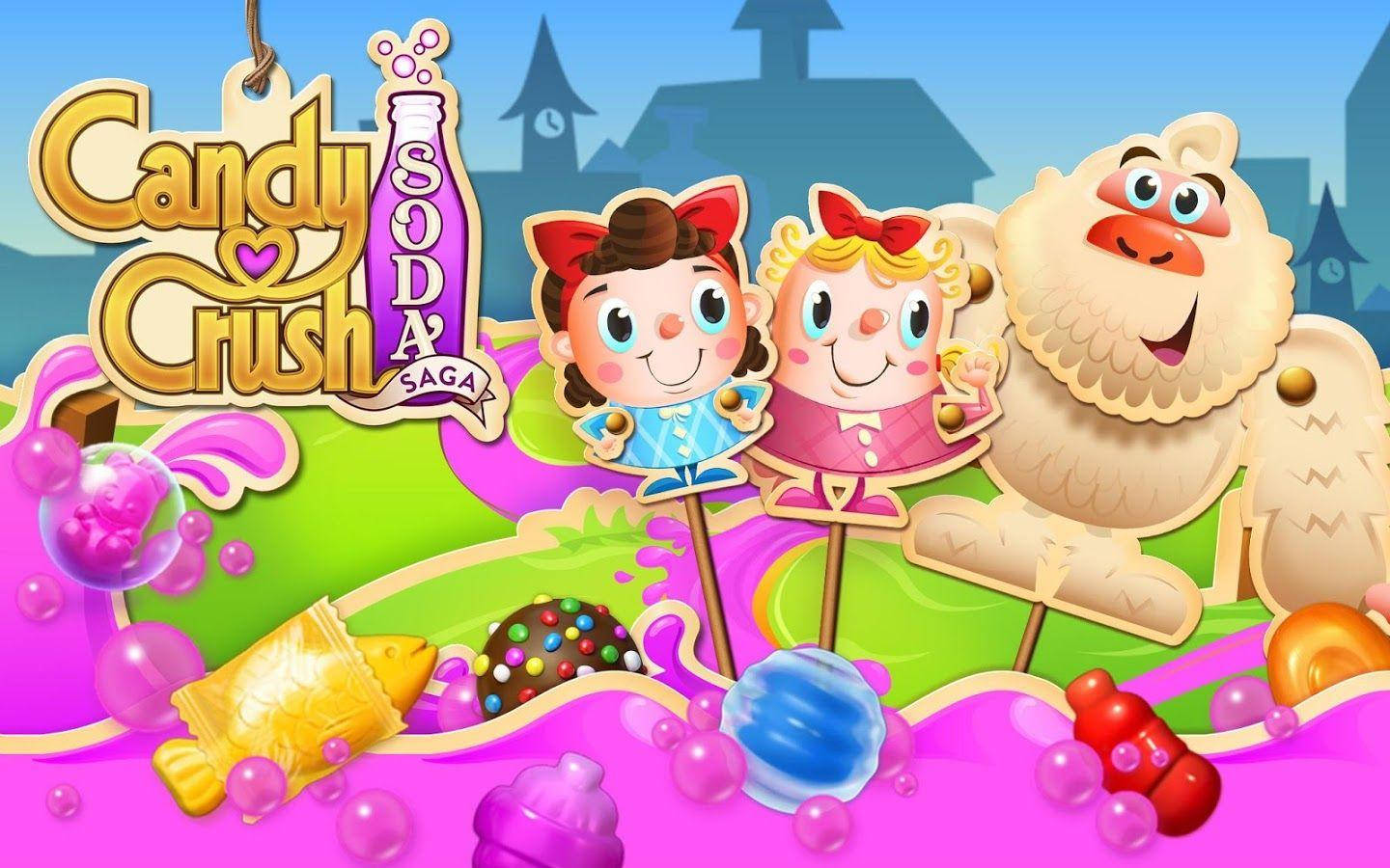 Soda Style Candy Crush Saga Sisters With Mr.yetti Background