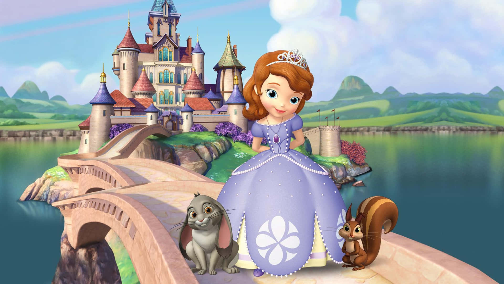 Sofia The First Embracing Her Magical Amulet Background