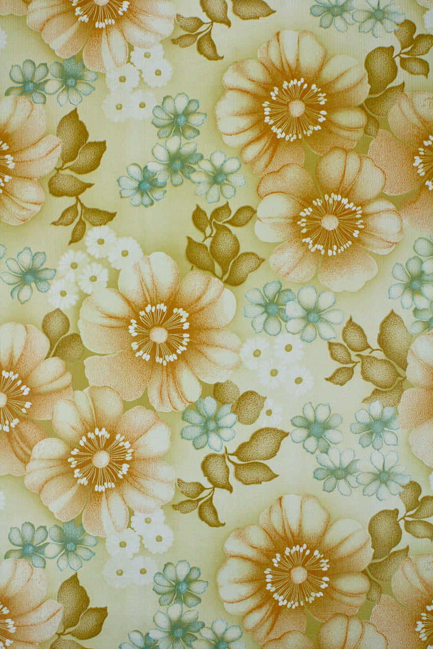 Soft 70s Floral Illustration Background