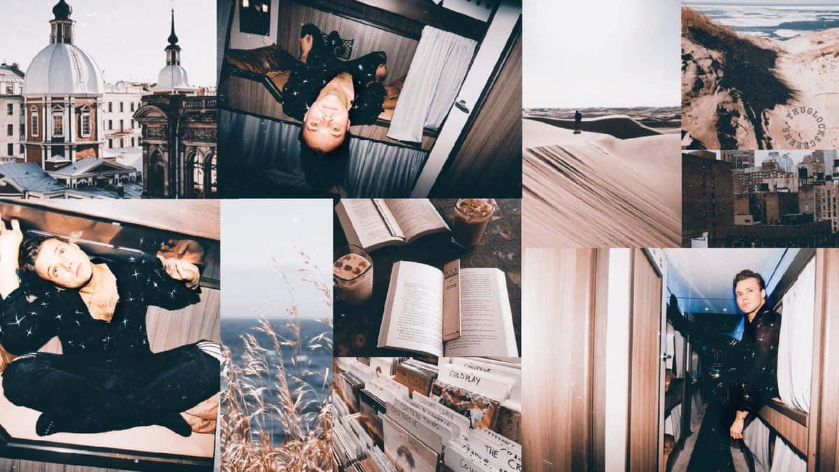 Soft Aesthetic Collage Computer Background