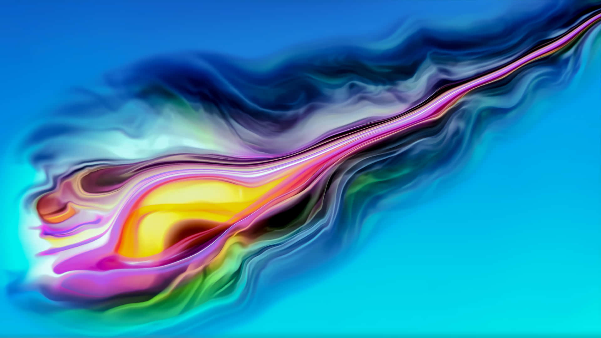Soft And Vibrant Blend Of Pink, Yellow And Blue Background