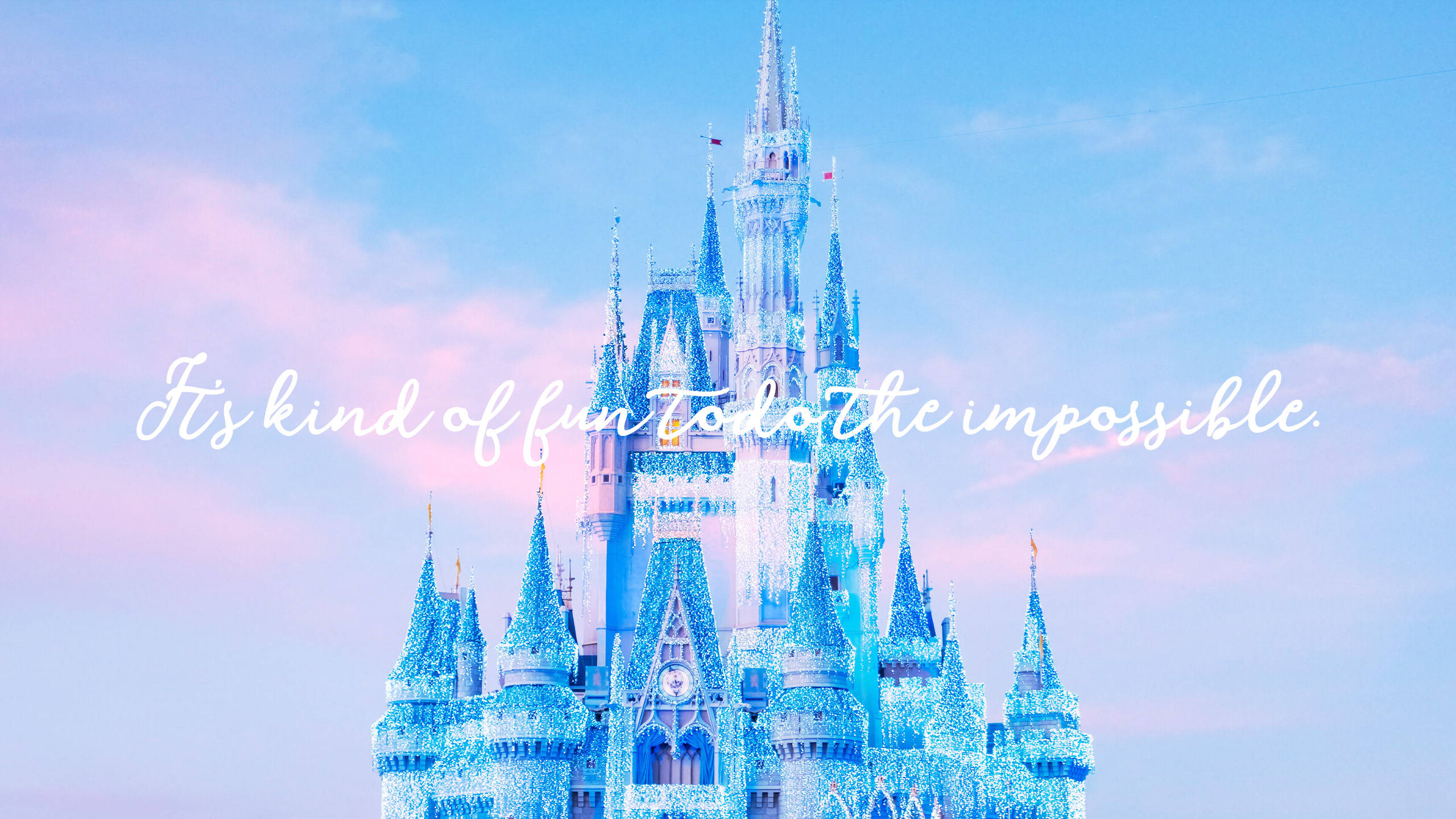 Soft Blue Disneyland Castle Background