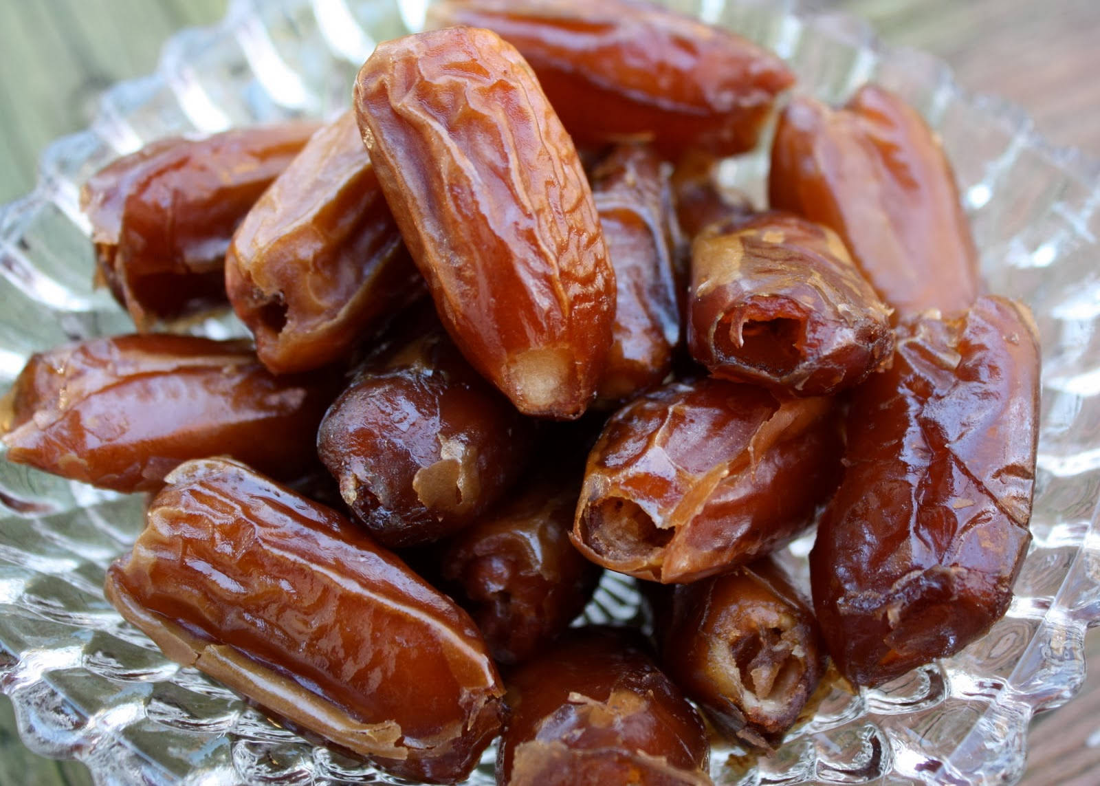 Soft Dates On A Glass Plate Background