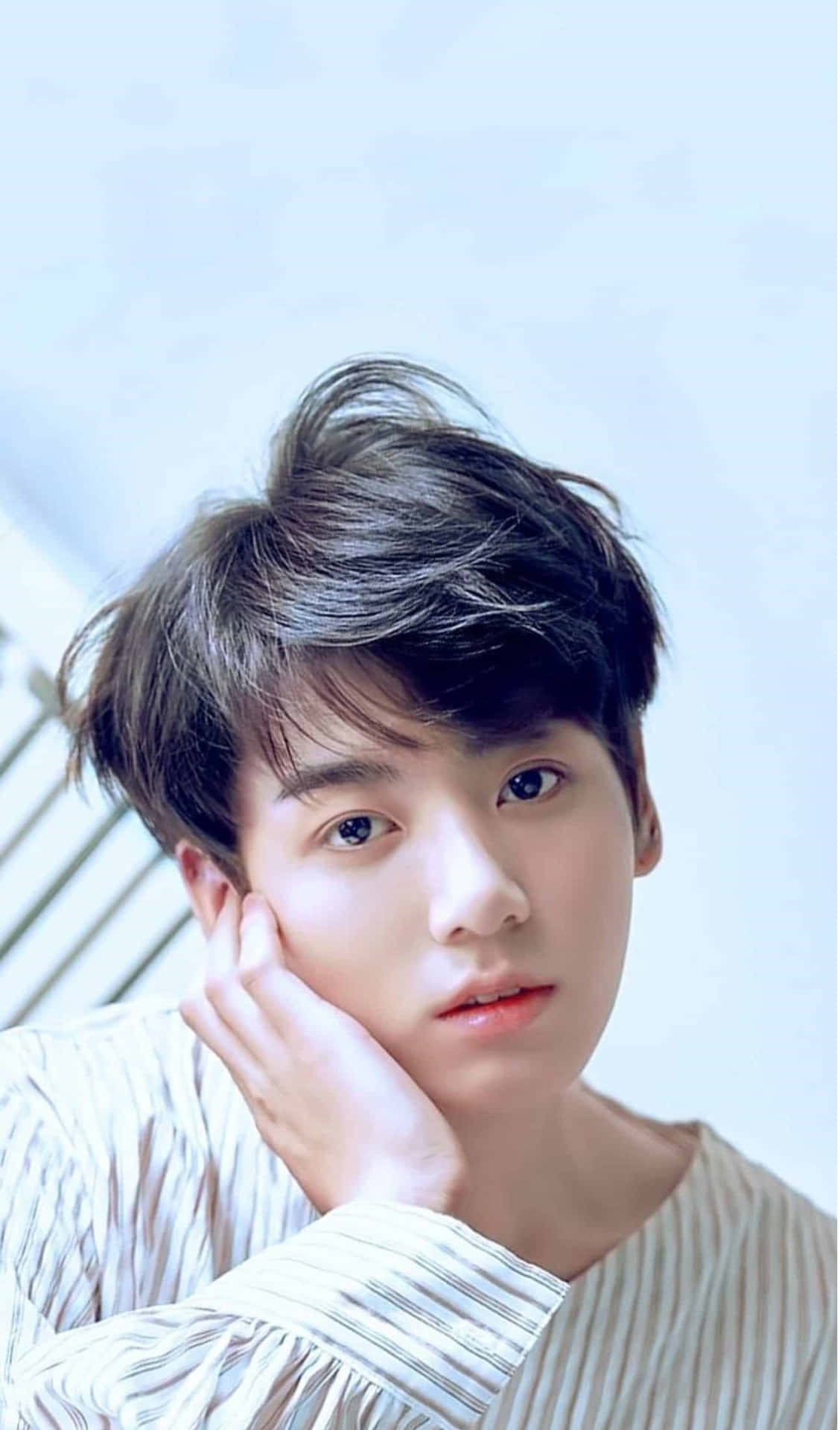 Soft Gaze Portrait Young Man Background