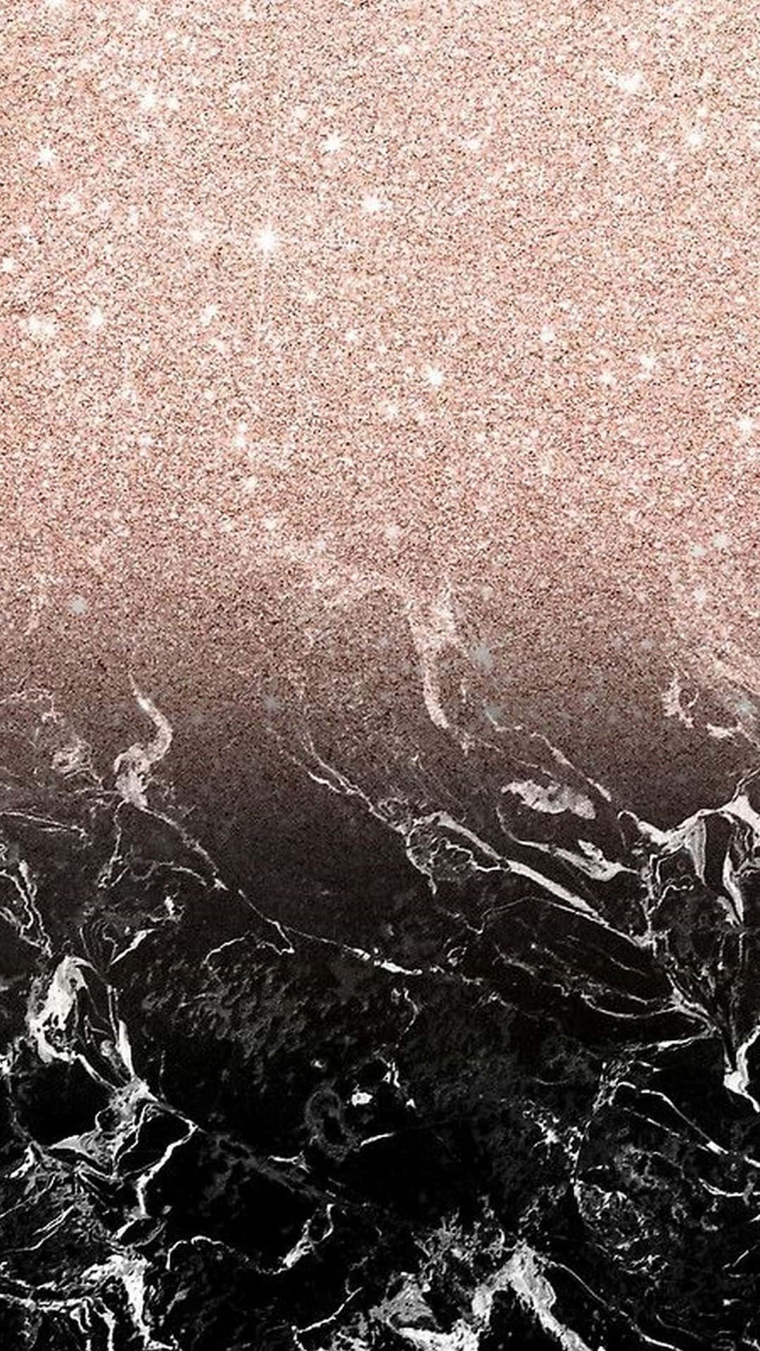 Soft Glow Of Rose Gold Black Marble Background