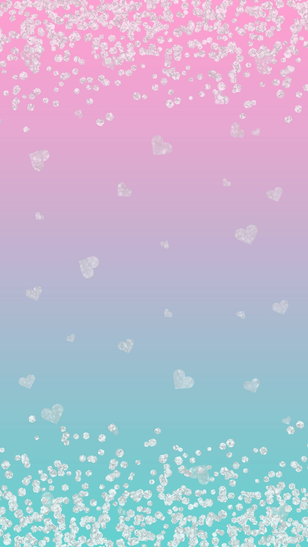 Soft Pink And Blue Hearts Background