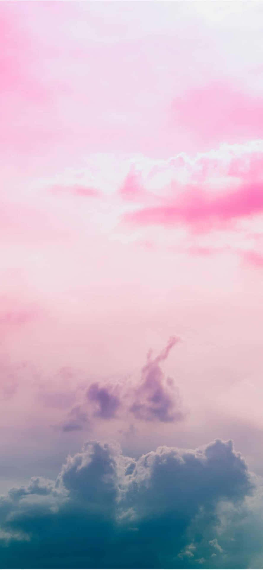 Soft Pink Deep Sea Blue Cloudy Sky Background