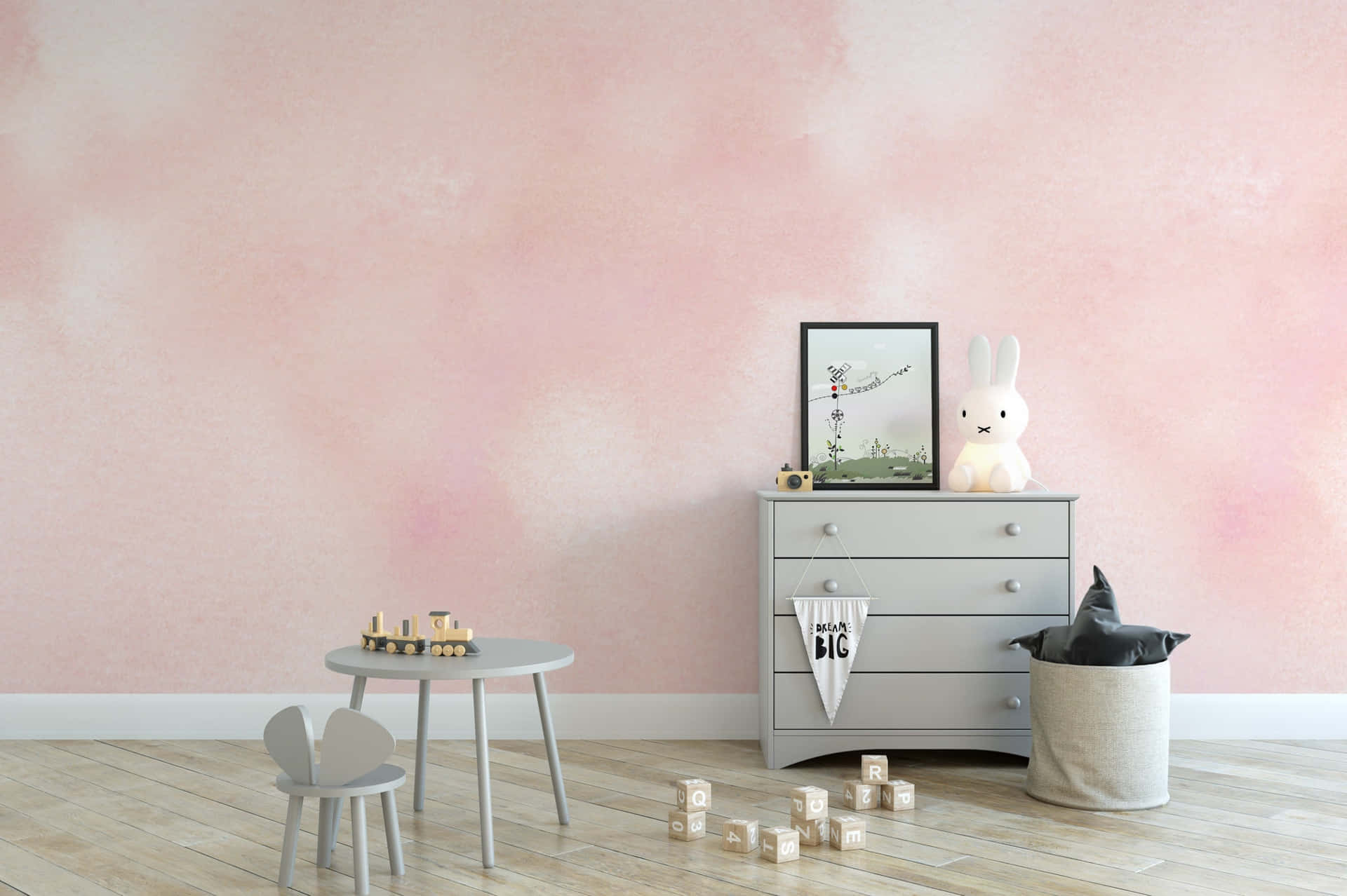 Soft Pink Wallpaper On Wall