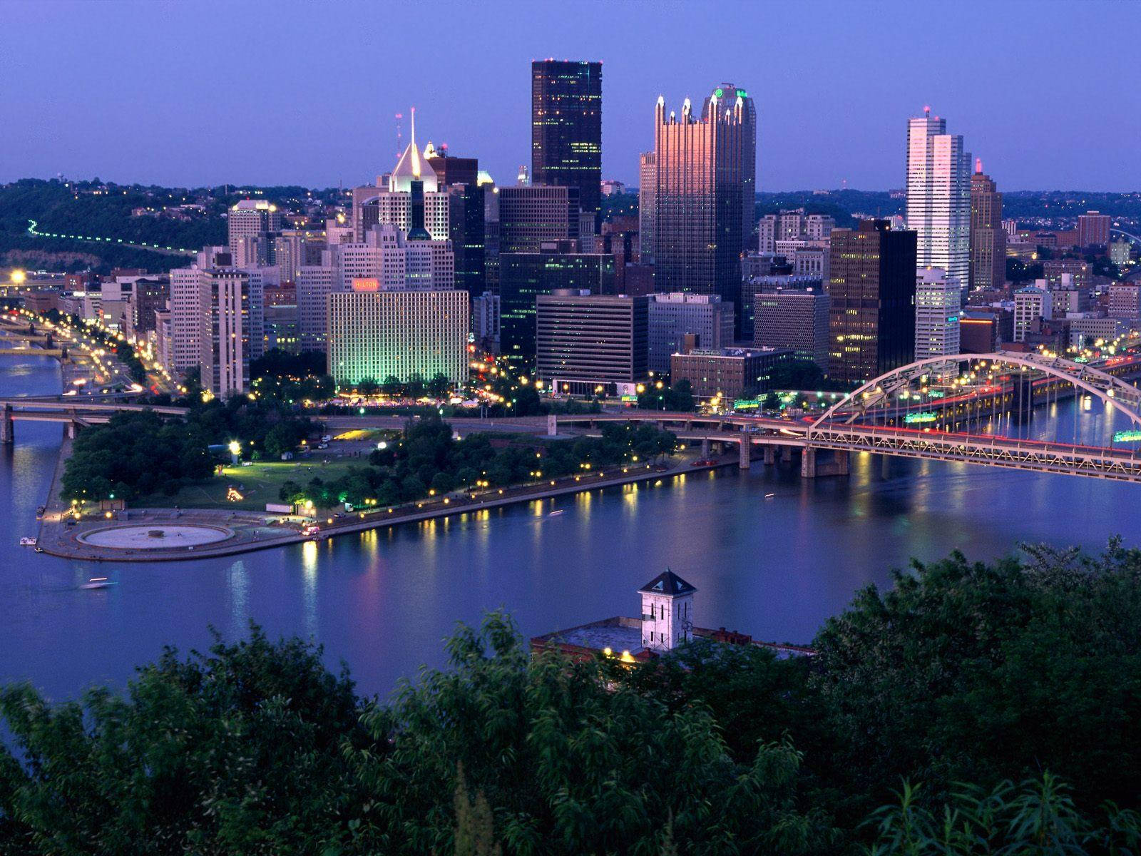 Soft Purple Pittsburgh Background