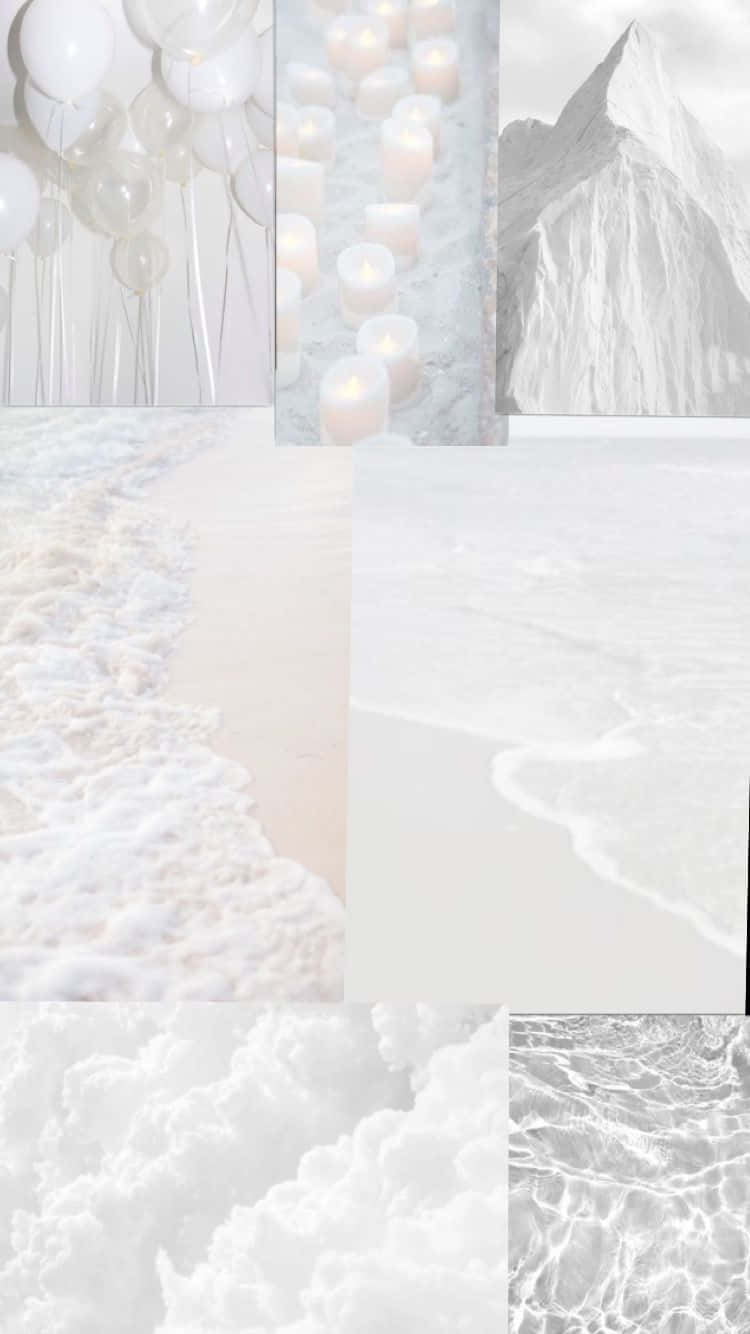 Soft White Aesthetic Grid Collage Background