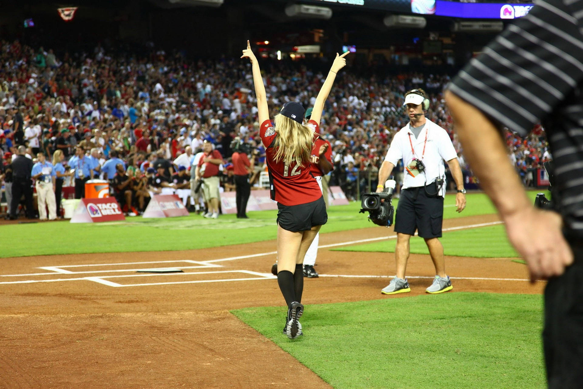 Softball Player Celebrating On The Field